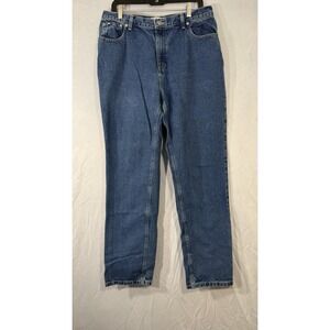 Tommy Hilfiger Women's Dark Wash Blue Denim Straight Leg Jeans Size 14/34 Long